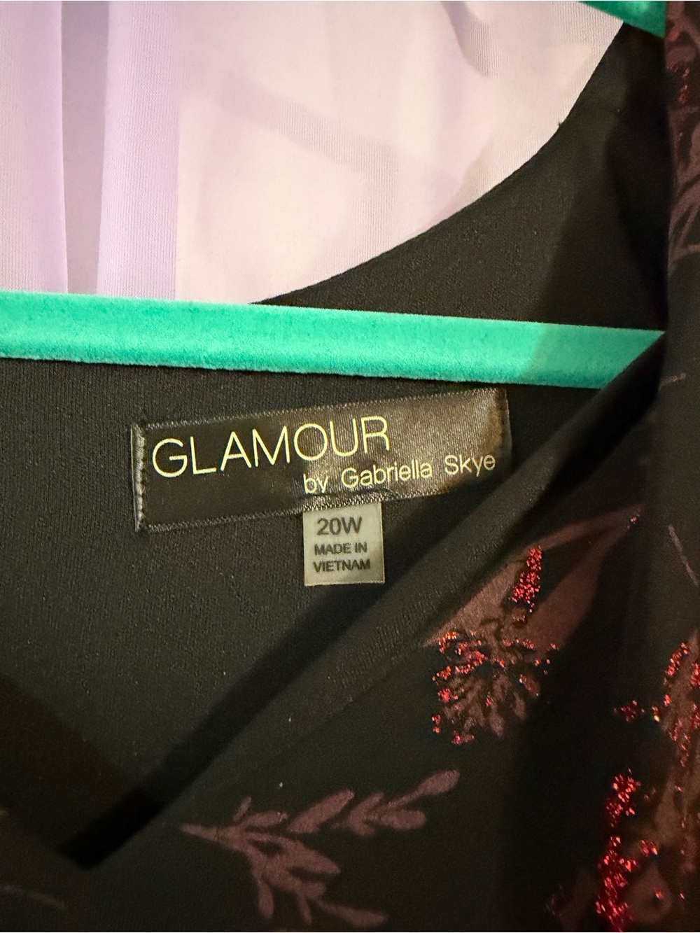 Glamour Black Midi Dress with Red Sparkle Detail